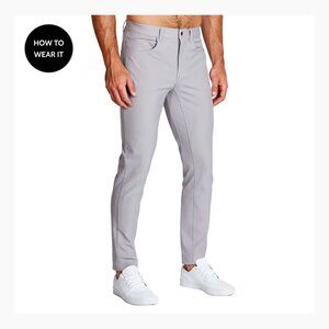 Athletic Fit Stretch Chinos - Light Grey (Compare to Lululemon)
